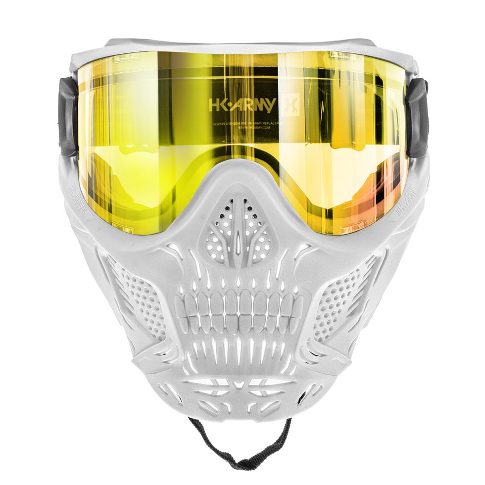HSTL® Skull Goggle "Saint" - White w/ Gold Lens - HK Army - Usado
