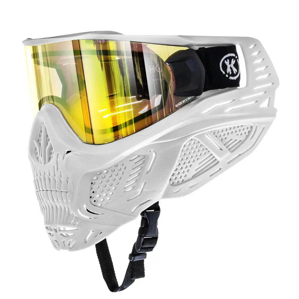 HSTL® Skull Goggle "Saint" - White w/ Gold Lens