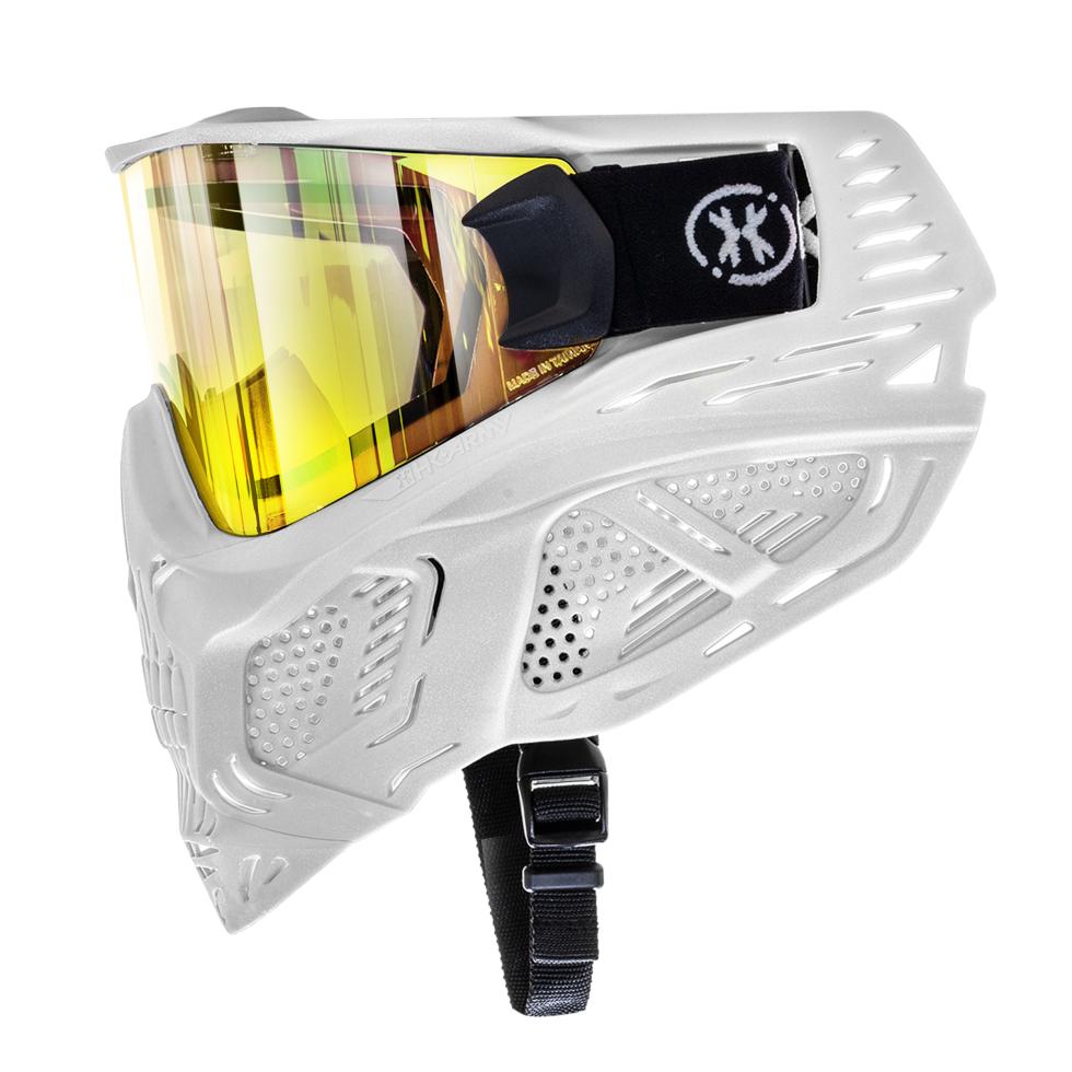 HSTL® Skull Goggle "Saint" - White w/ Gold Lens - HK Army - Usado